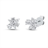 Ohrstecker 14 kt WG, 4 Tropfen 0,30 ct, TW-si, 4 Nav. 0,12 ct, TW-si, 4 Brill. 0,08 ct, TW-si