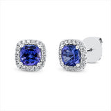 Ohrstecker 18 kt WG, 40 Brill. 0,29 ct, W-vsi, 2 Tansanit 2,16 ct blau