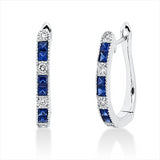 Creolen 18 kt WG, 8 Brill. 0,21 ct, TW-si, 12 Saphire 0,66 ct blau