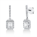 Ohrschmuck 18 kt WG, 2 Sm.schliff 0,49 ct, TW-vsi, 42 Brill. 0,25 ct, TW-si