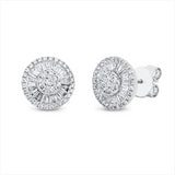 Ohrstecker 18 kt WG, 16 Bag. 0,16 ct, TW-vsi, 32 Trap. 0,36 ct, TW-vsi, 74 Brill. 0,36 ct, TW-vsi