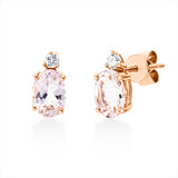 Ohrstecker 14 kt RG, 2 Brill. 0,08 ct, TW-si, 2 Morganit 1,41 ct rosa