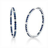 Creolen 18 kt WG, 14 Brill. 0,72 ct, TW-si, 62 Saphire 3,85 ct blau