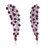 Ohrschmuck 18 kt WG, 122 Brill. 3,89 ct, TW-vsi/si, 44 Rubine 19,03 ct rot
