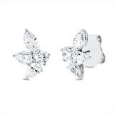 Ohrstecker 18 kt WG, 4 Tropfen 0,79 ct, TW-si, 2 Nav. 0,51 ct, TW-si, 2 Brill. 0,42 ct, TW-si