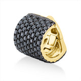 Ohrschmuck 18 kt GG, Ohrmanschette, 116 Brill. 2,09 ct, schwarz