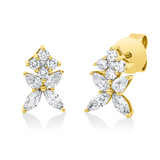 Ohrstecker 18 kt GG, 4 Tropfen 0,22 ct, TW-si, 4 Nav. 0,23 ct, TW-si, 10 Brill. 0,21 ct, TW-si