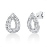 Ohrstecker 18 kt WG, 69 Trap. 0,53 ct, TW-si, 112 Brill. 0,52 ct, TW-si