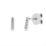 Ohrstecker 18 kt WG, 6 Brill. 0,01 ct, TW-si, 4 Brill. 0,02 ct, TW-si