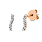 Ohrstecker 18 kt RG, 14 Brill. 0,05 ct, TW-si