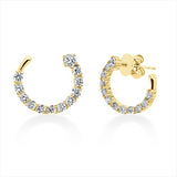 Ohrschmuck 18 kt GG, 2 Brill. 0,15 ct, F-vsi/si, 22 Brill. 0,66 ct, F-vsi/si