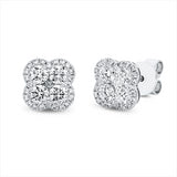Ohrstecker 18 kt WG, 2 Princ. 0,07 ct, TW-si, 8 Brill. 0,73 ct, TW-si, 48 Brill. 0,17 ct, TW-si