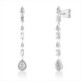 Ohrschmuck 18 kt WG, 8 Brill. 0,39 ct, TW-si, 6 Bag. 0,38 ct, TW-si, 40 Brill. 0,19 ct, TW-si