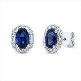 Ohrstecker 18 kt WG, 20 Brill. 0,43 ct, TW-si, 4 Saphire 0,24 ct blau