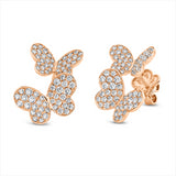 Ohrstecker 18 kt RG, 152 Brill. 1,33 ct, TW-vsi