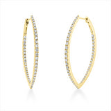 Creolen 18 kt GG, 88 Brill. 1,12 ct, I-si