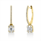 Ohrschmuck 18 kt GG, 10 Bag. 0,30 ct, TW-si, 38 Brill. 0,15 ct, TW-si