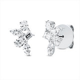 Ohrstecker 18 kt WG, 2 Sm.schliff 0,17 ct, TW-vsi/si, 8 Fant-Schl. 0,69 ct, TW-vsi/si