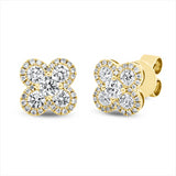 Ohrstecker 18 kt GG, 2 Brill. 0,24 ct, I-si, 72 Brill. 0,72 ct, I-si