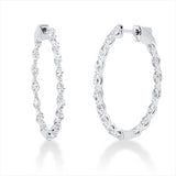 Creolen 18 kt WG, 34 Nav. 1,02 ct, F-si