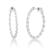 Creolen 18 kt WG, 34 Nav. 0,89 ct, F-si