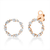 Ohrstecker 18 kt RG, 14 Tropfen 1,11 ct, TW-vsi, 14 Brill. 0,30 ct, TW-si