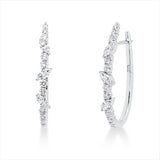 Creolen 18 kt WG, 6 Nav. 1,15 ct, TW-vsi, 20 Brill. 1,09 ct, TW-si
