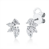 Ohrstecker 18 kt WG, 2 Tropfen 0,23 ct, TW-vsi, 6 Nav. 1,00 ct, TW-vsi