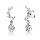 Ohrstecker 18 kt WG, 18 Nav. 0,90 ct, TW-vsi, 2 Princ. 0,21 ct, TW-vsi, 2 Brill. 0,04 ct, TW-si