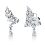 Ohrstecker 18 kt WG, 2 Tropfen 0,43 ct, TW-vsi, 10 Tropfen 0,98 ct, TW-vsi, 12 Brill. 0,70 ct, TW-si