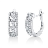 Creolen 18 kt WG, 8 Tropfen 0,62 ct, TW-vsi, 60 Brill. 0,22 ct, TW-si