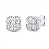 Ohrstecker 18 kt WG, 8 Brill. 0,59 ct, TW-si, 50 Brill. 0,26 ct, TW-si