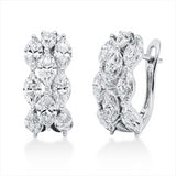 Creolen 18 kt WG, 2 Tropfen 0,13 ct, TW-vsi, 16 Nav. 2,29 ct, TW-vsi