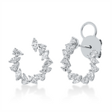 Ohrschmuck 18 kt WG, 12 Tropfen 0,87 ct, TW-vsi, 12 Nav. 0,71 ct, TW-vsi