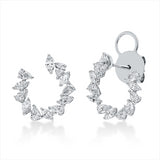 Ohrschmuck 18 kt WG, 12 Tropfen 0,87 ct, TW-vsi, 12 Nav. 0,71 ct, TW-vsi