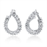 Creolen 18 kt WG, 30 Tropfen 2,93 ct, TW-vsi, 28 Brill. 0,38 ct, TW-si