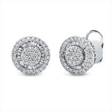 Ohrstecker 14 kt WG, 55 Trap. 0,33 ct, TW-pi, 76 Brill. 0,63 ct, TW-pi
