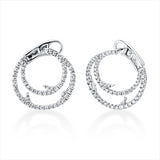 Creolen 18 kt WG, 6 Brill. 0,07 ct, TW-si, 110 Brill. 0,48 ct, TW-si