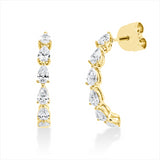 Ohrschmuck 18 kt GG, Fassung rhodiniert, 12 Tropfen 1,04 ct, TW-si