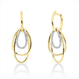 Ohrschmuck 14 kt GG, Fassung rhodiniert, 40 Brill. 0,14 ct, TW-si