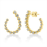 Ohrschmuck 18 kt GG, 6 Brill. 0,11 ct, TW-si, 4 Brill. 0,15 ct, TW-si, 18 Brill. 0,51 ct, TW-si