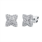 Ohrstecker 18 kt WG, 8 Brill. 0,31 ct, F-vsi, 58 Brill. 0,35 ct, F-vsi