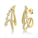 Ohrstecker 18 kt GG, Fassung rhodiniert, 18 Brill. 0,29 ct, F-vsi/si, 6 Brill. 0,25 ct, F-vsi/si, 26 Brill. 0,14 ct, F-vsi/si