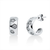 Ohrschmuck 18 kt WG, 2 Brill. 0,08 ct, F-vsi/si, 6 Brill. 0,20 ct, F-vsi/si