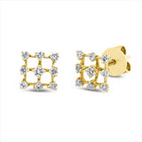 Ohrstecker 14 kt GG, 18 Brill. 0,21 ct, TW-si