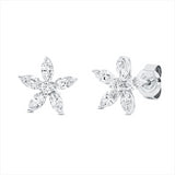 Ohrstecker 18 kt WG, 10 Nav. 1,20 ct, TW-vsi, 2 Brill. 0,09 ct, TW-si