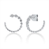 Ohrstecker 18 kt WG, 6 Brill. 0,35 ct, W-si, 26 Brill. 0,42 ct, W-si