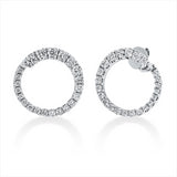 Ohrstecker 18 kt WG, 12 Brill. 0,65 ct, I-pi, 34 Brill. 0,58 ct, I-pi