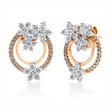 Ohrstecker 18 kt RG, Fassung rhodiniert, 48 Brill. 0,67 ct, W-si, 40 Brill. 0,11 ct, I-si