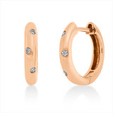 Creolen 18 kt RG, 6 Brill. 0,04 ct, I-pi